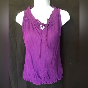 Old Navy Purple Ruched Tie Front Tank Top